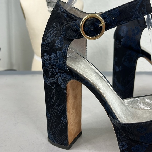 Alexa Chung Platform Mary Jane Heels Tapestry Cut Out Ankle Strap - Picture 3 of 9